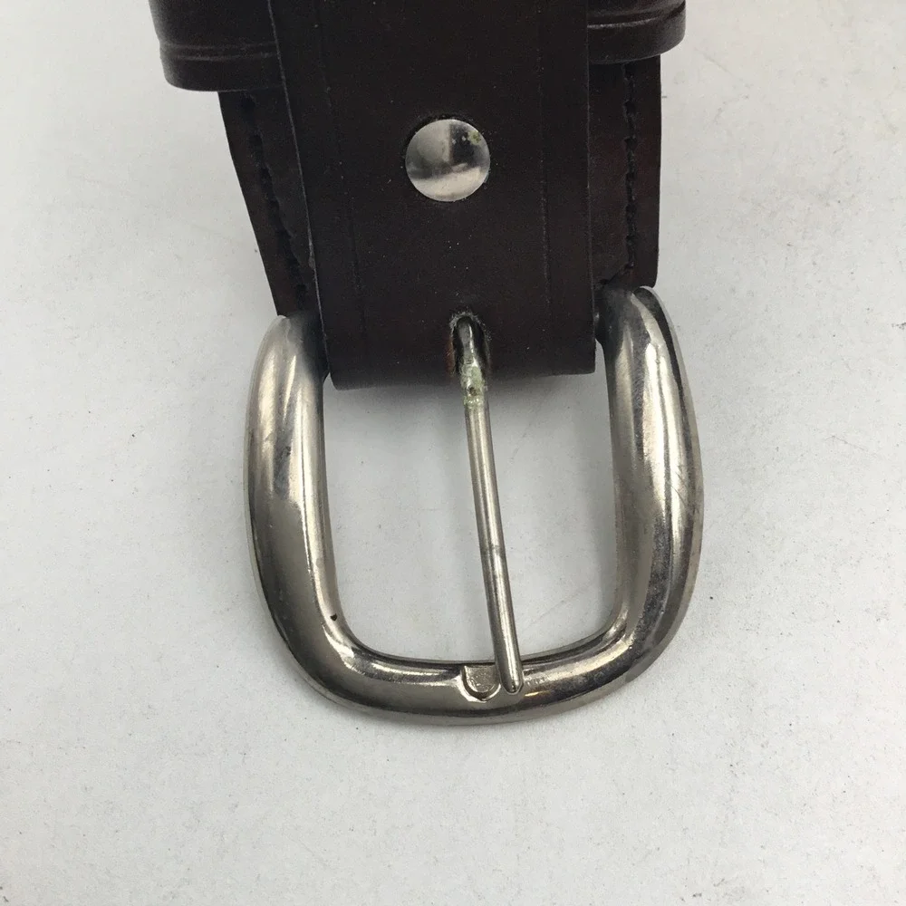 Kirkpatrick Leather Brown Handcrafted Belt Made in USA Size 38 Western Work Belt